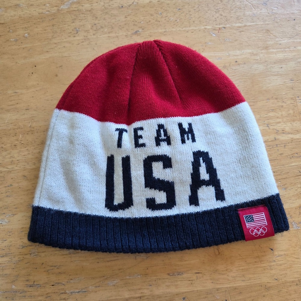 Team USA Olympic Apparel Knit Beanie Hat Red White Blue Adult OS 2/131807 2018